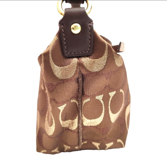 Coach Satchel Brown Metallic Vintage Signature Handbag Y2K - Picture 6 of 12